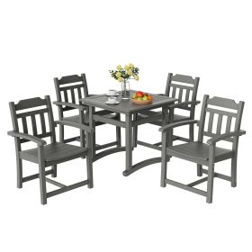 VEVOR 5 Pieces Patio Dining Set, Outdoor Square Furniture Table and Chairs, All Weather Garden Furniture Table Sets, HIPS Small Patio Conversatio