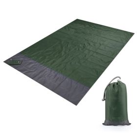 Portable Waterproof Picnic Mat Beach Mat Pocket Blanket (Option: Army Green-140x200cm)