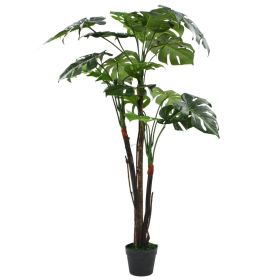 vidaXL Artificial Monstera Plant with Pot 130 cm Green (Option: as picture)