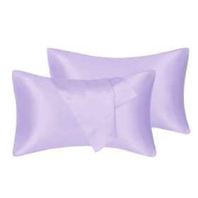 75D Satin Artificial Silk Pillowcase (Option: Purple-Standard 20X26in-1pcs)