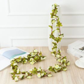 1pc 98.43inch/8.2ft Rose Artificial Flowers; Artificial Flower Christmas Garland; Fake Rose Vine For Wedding Home Room Decoration Spring Autumn G (Color: Creamy White, Quantity: 1pc)