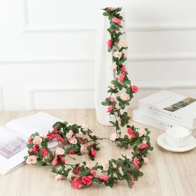 1pc 98.43inch/8.2ft Rose Artificial Flowers; Artificial Flower Christmas Garland; Fake Rose Vine For Wedding Home Room Decoration Spring Autumn G (Color: Rose Pink, Quantity: 1pc)