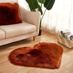 1pc Heart-Shaped Plush Rug - Soft and Fluffy Carpet for Living Room, Bedroom, and Sofa - Perfect Home and Room Decor (Color: coffee, size: 27.56*31.5inch)