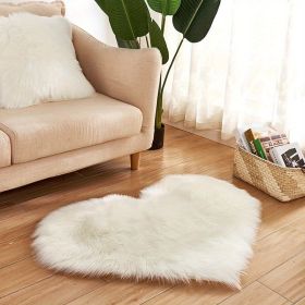 1pc Heart-Shaped Plush Rug - Soft and Fluffy Carpet for Living Room, Bedroom, and Sofa - Perfect Home and Room Decor (Color: White, size: 23.62*23.62inch)