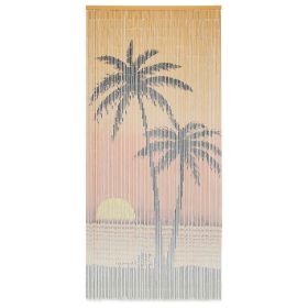 Insect Door Curtain Bamboo 35.4"x78.7" (Color: Multicolour)