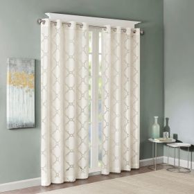 Fretwork Burnout Sheer Curtain Panel(Only 1 Pc Panel) (Color: as Pic)