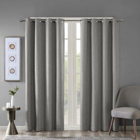 Printed Heathered Blackout Grommet Top Curtain Panel(Only 1 Pc Panel) (Color: as Pic)