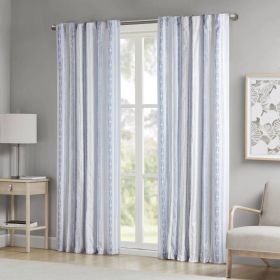 Poly Printed Curtain Panel with Tufted Stripe and Lining (Color: as Pic)